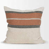 Mason 22x22 Square Cream w/ Orange Stripe Decorative Pillow Cover from Mercana - Luna Furniture