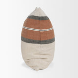 Mason 22x22 Square Cream w/ Orange Stripe Decorative Pillow Cover from Mercana - Luna Furniture