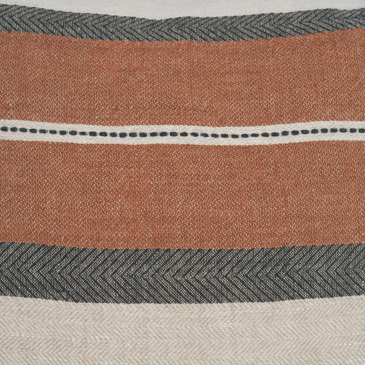 Mason 22x22 Square Cream w/ Orange Stripe Decorative Pillow Cover from Mercana - Luna Furniture