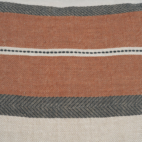 Mason 22x22 Square Cream w/ Orange Stripe Decorative Pillow Cover from Mercana - Luna Furniture
