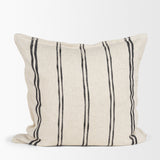 Liv 22x22 Cream w/ Black Stripes Decorative Pillow Cover from Mercana - Luna Furniture