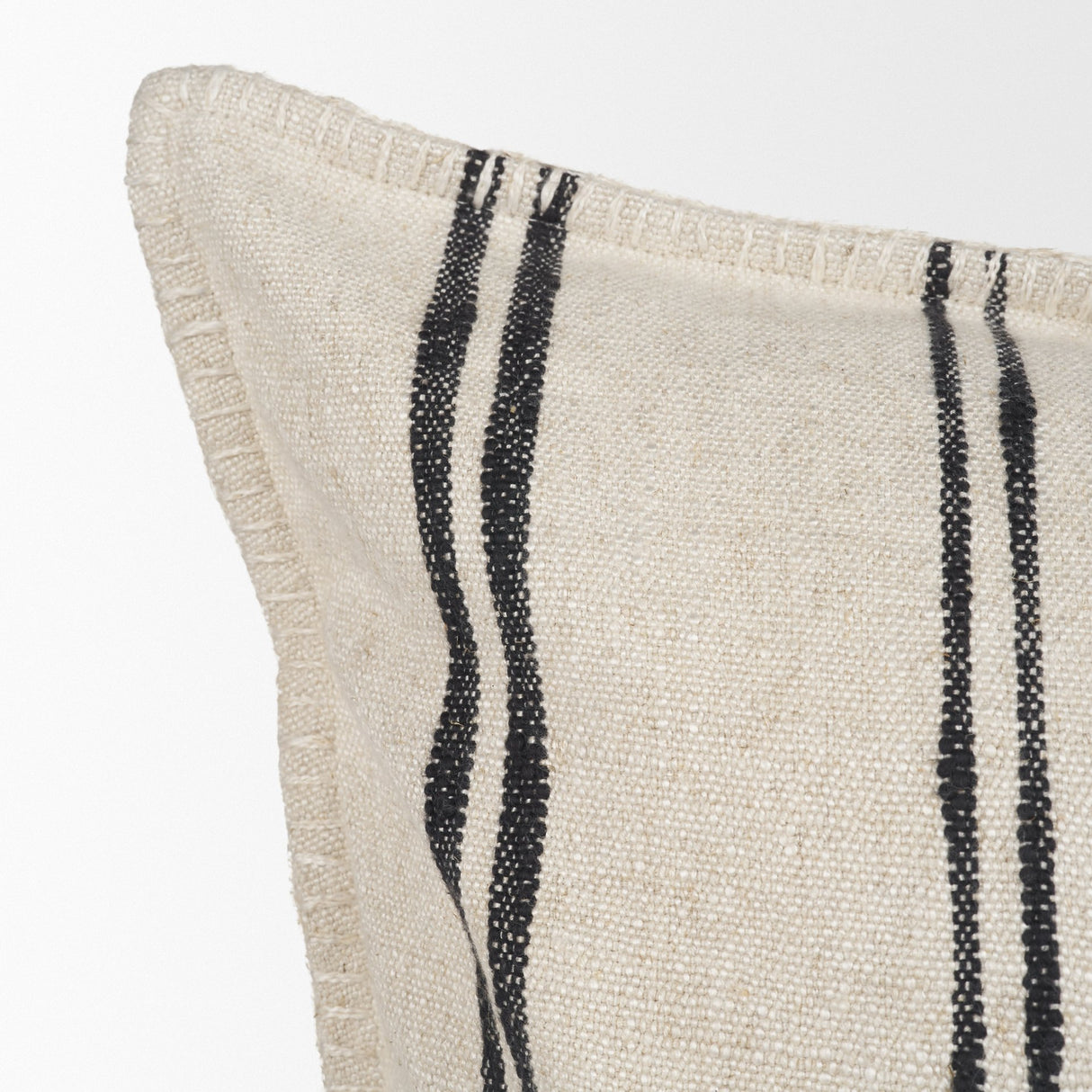 Liv 22x22 Cream w/ Black Stripes Decorative Pillow Cover from Mercana - Luna Furniture