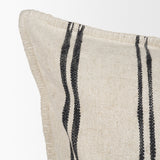 Liv 22x22 Cream w/ Black Stripes Decorative Pillow Cover from Mercana - Luna Furniture