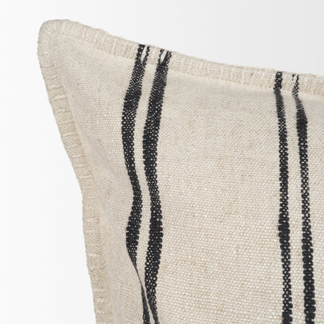 Liv 22x22 Cream w/ Black Stripes Decorative Pillow Cover from Mercana - Luna Furniture