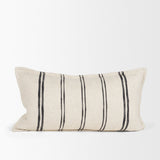 Liv 14x26 Lumbar Cream w/ Black Stripes Decorative Pillow Cover from Mercana - Luna Furniture