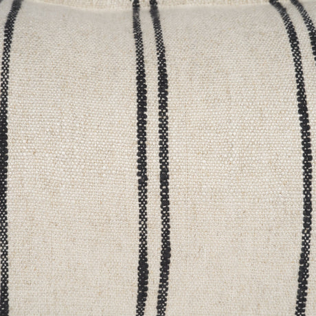Liv 14x26 Lumbar Cream w/ Black Stripes Decorative Pillow Cover from Mercana - Luna Furniture