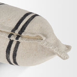 Liv 14x26 Lumbar Cream w/ Black Stripes Decorative Pillow Cover from Mercana - Luna Furniture