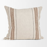 Maeve 20x20 Square Natural Linen w/ Orange Stripes Decorative Pillow Cover from Mercana - Luna Furniture