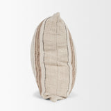 Maeve 20x20 Square Natural Linen w/ Orange Stripes Decorative Pillow Cover from Mercana - Luna Furniture