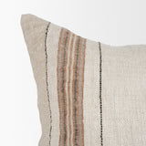 Maeve 20x20 Square Natural Linen w/ Orange Stripes Decorative Pillow Cover from Mercana - Luna Furniture