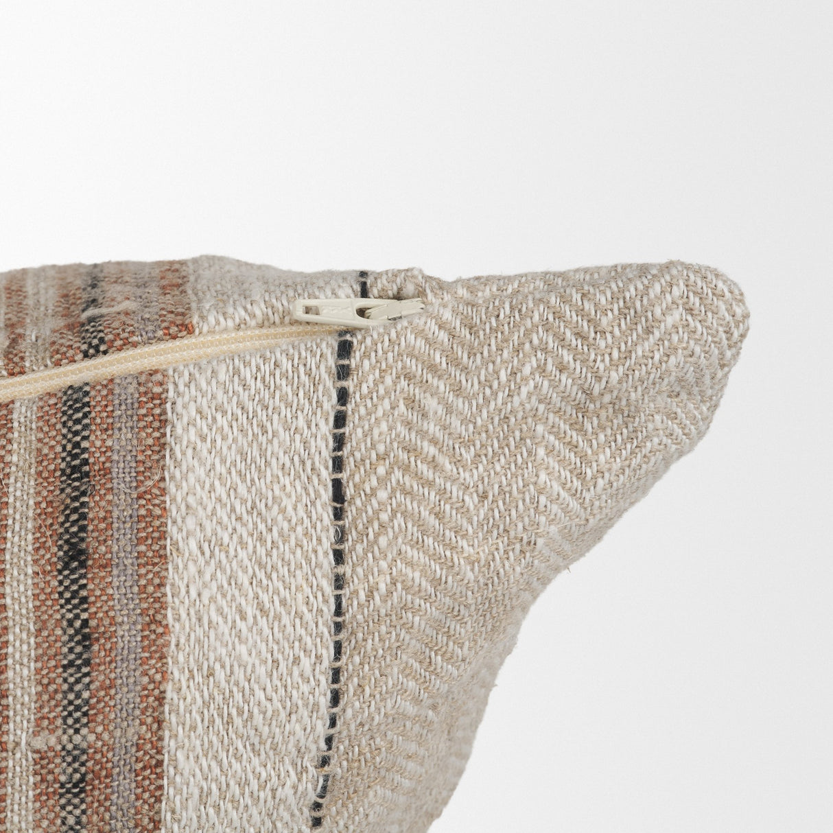 Maeve 20x20 Square Natural Linen w/ Orange Stripes Decorative Pillow Cover from Mercana - Luna Furniture