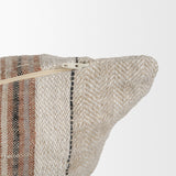 Maeve 20x20 Square Natural Linen w/ Orange Stripes Decorative Pillow Cover from Mercana - Luna Furniture
