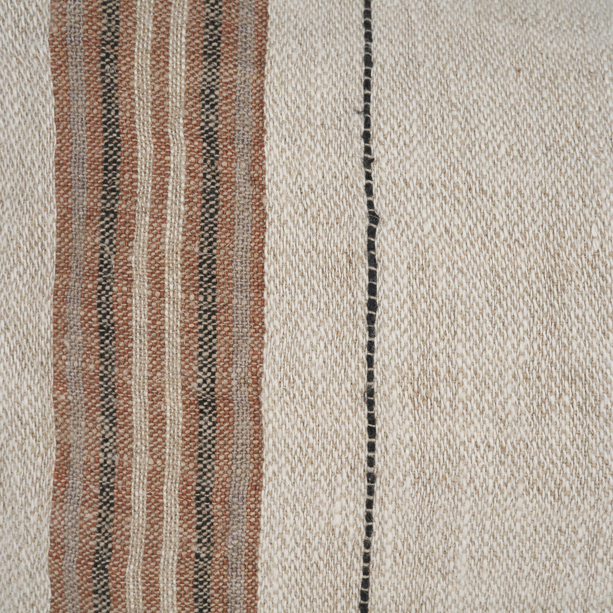Maeve 14x26 Lumbar Natural Linen w/ Orange Stripes Decorative Pillow Cover from Mercana - Luna Furniture