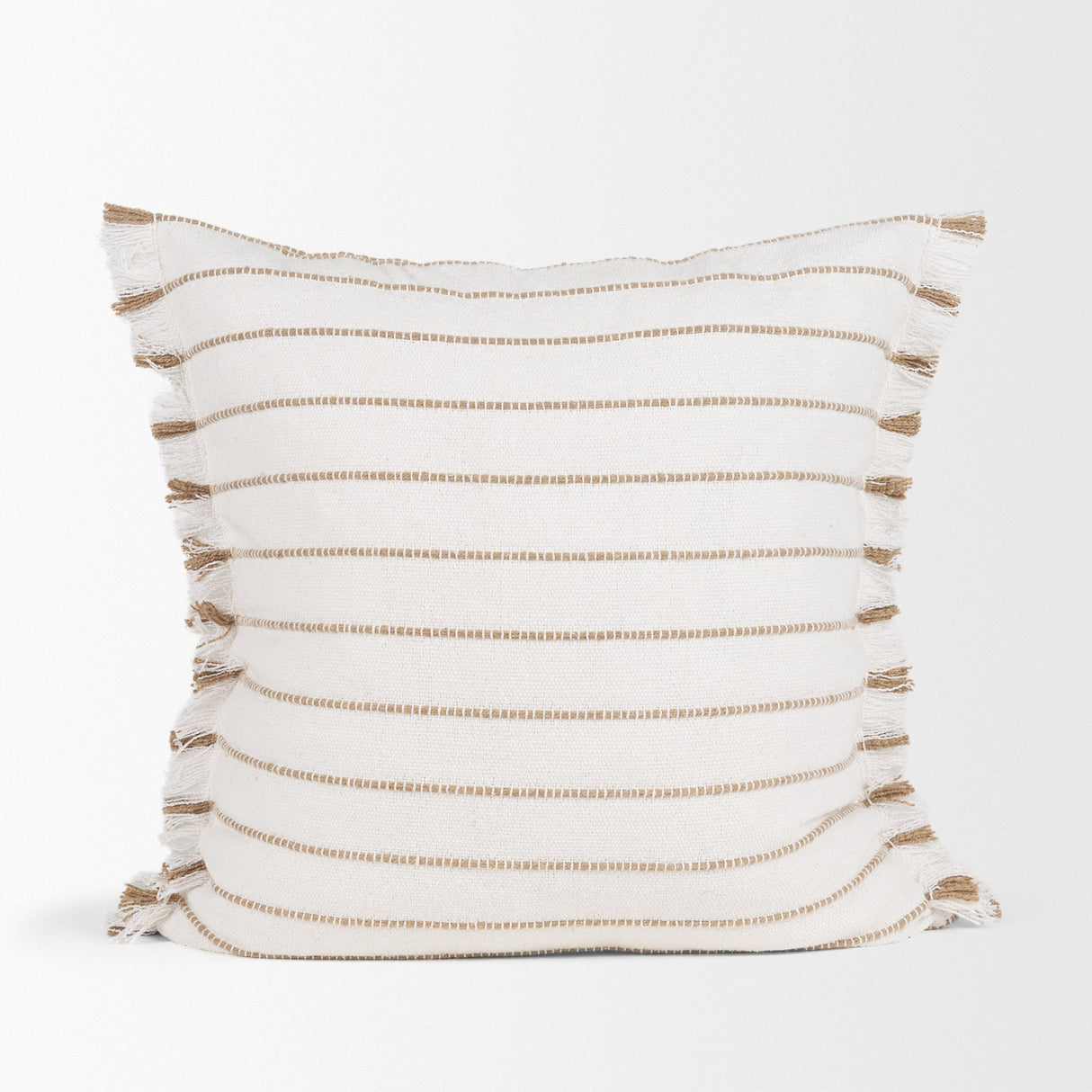 Willow 20x20 Square Cream w/ Camel Stripes Decorative Pillow Cover from Mercana - Luna Furniture