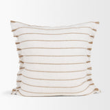 Willow 20x20 Square Cream w/ Camel Stripes Decorative Pillow Cover from Mercana - Luna Furniture