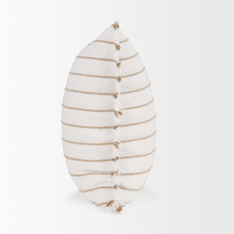 Willow 20x20 Square Cream w/ Camel Stripes Decorative Pillow Cover from Mercana - Luna Furniture