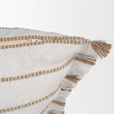 Willow 20x20 Square Cream w/ Camel Stripes Decorative Pillow Cover from Mercana - Luna Furniture