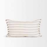 Willow 13x21 Lumbar Cream w/ Camel Stripes Decorative Pillow Cover from Mercana - Luna Furniture