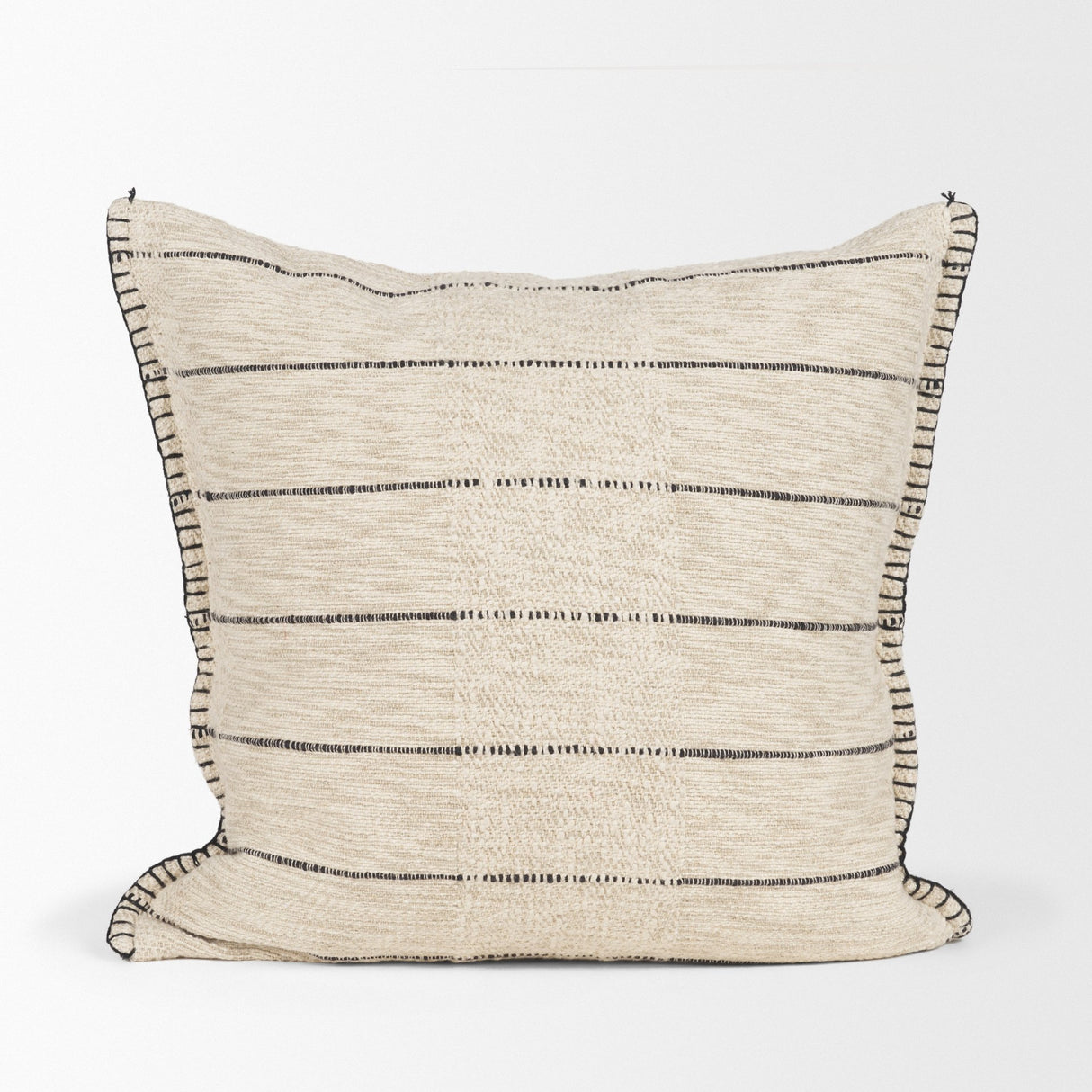 Lyle 20x20 Square Oatmeal w/ Black Stripes Decorative Pillow Cover from Mercana - Luna Furniture