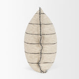 Lyle 20x20 Square Oatmeal w/ Black Stripes Decorative Pillow Cover from Mercana - Luna Furniture