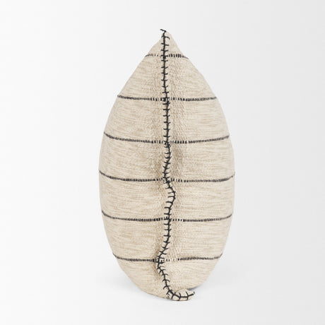 Lyle 20x20 Square Oatmeal w/ Black Stripes Decorative Pillow Cover from Mercana - Luna Furniture