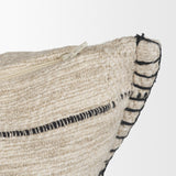 Lyle 20x20 Square Oatmeal w/ Black Stripes Decorative Pillow Cover from Mercana - Luna Furniture