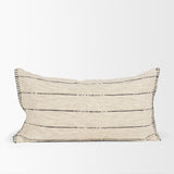 Lyle 14x26 Lumbar Oatmeal w/ Black Stripes Decorative Pillow Cover from Mercana - Luna Furniture