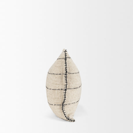 Lyle 14x26 Lumbar Oatmeal w/ Black Stripes Decorative Pillow Cover from Mercana - Luna Furniture