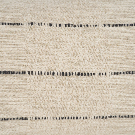 Lyle 14x26 Lumbar Oatmeal w/ Black Stripes Decorative Pillow Cover from Mercana - Luna Furniture