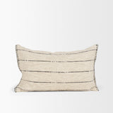 Lyle 13x21 Square Oatmeal w/ Black Stripes Decorative Pillow Cover from Mercana - Luna Furniture