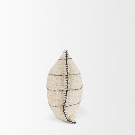Lyle 13x21 Square Oatmeal w/ Black Stripes Decorative Pillow Cover from Mercana - Luna Furniture
