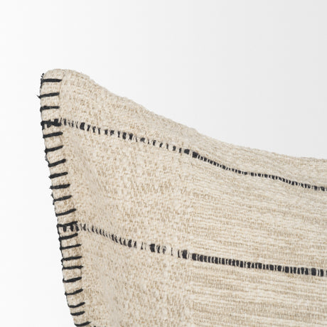 Lyle 13x21 Square Oatmeal w/ Black Stripes Decorative Pillow Cover from Mercana - Luna Furniture
