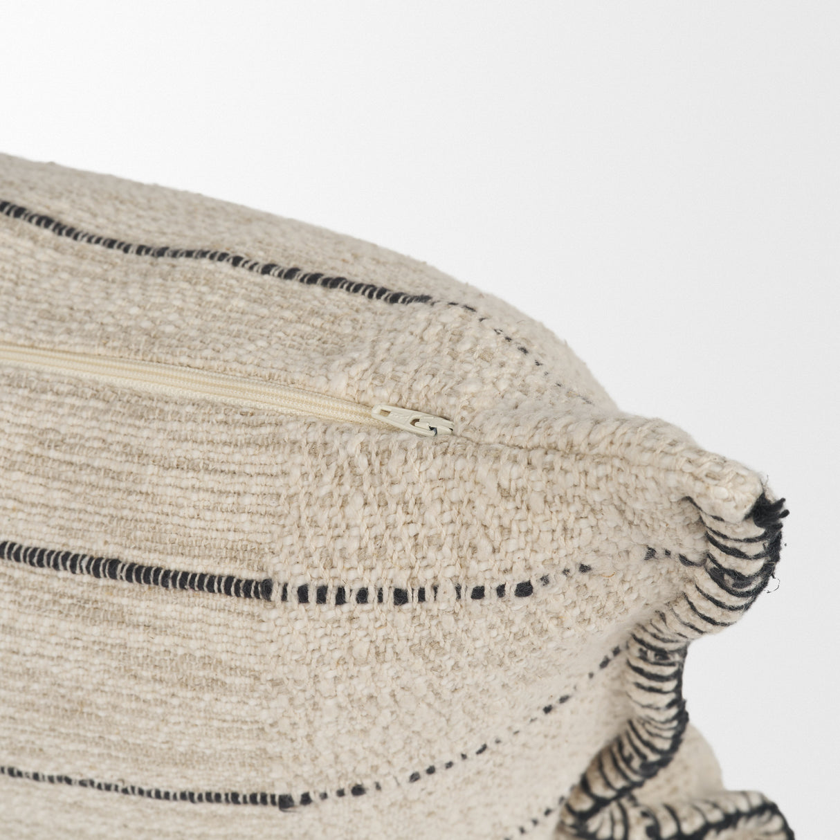 Lyle 13x21 Square Oatmeal w/ Black Stripes Decorative Pillow Cover from Mercana - Luna Furniture