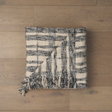 Pendle Cream w/ Woven Black Plaid Pattern Cotton Throw Blanket from Mercana - Luna Furniture