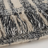 Pendle Cream w/ Woven Black Plaid Pattern Cotton Throw Blanket from Mercana - Luna Furniture