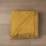 Kambal Mustard Woven Cotton Throw Blanket from Mercana - Luna Furniture