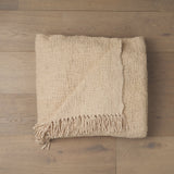 Kambal Light Beige Woven Cotton Throw Blanket from Mercana - Luna Furniture