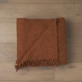Kambal Copper Rust Woven Cotton Throw Blanket from Mercana - Luna Furniture