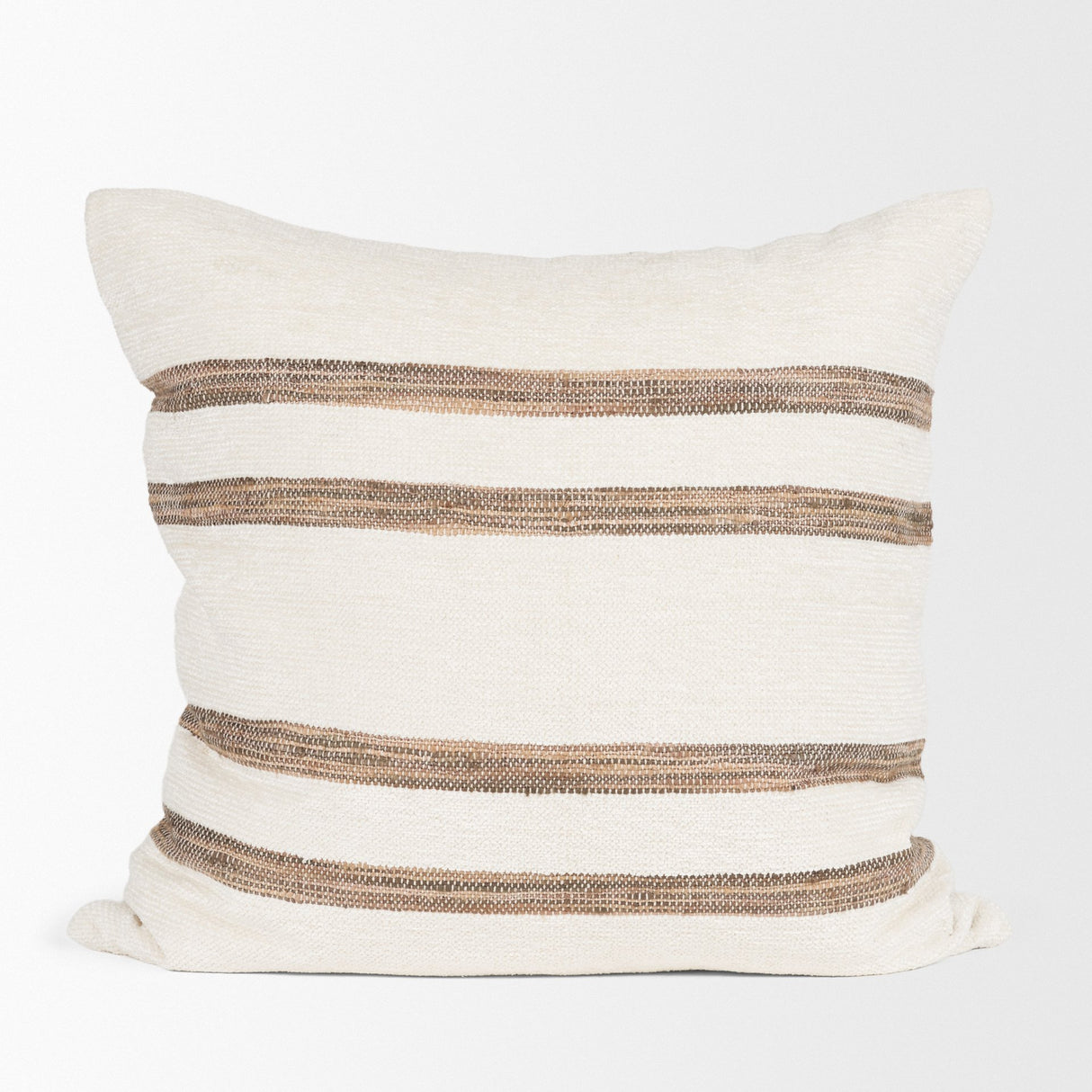 Maryn 22x22 Square Cream w/ Brown Stripes Decorative Pillow Cover from Mercana - Luna Furniture