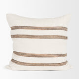 Maryn 22x22 Square Cream w/ Brown Stripes Decorative Pillow Cover from Mercana - Luna Furniture