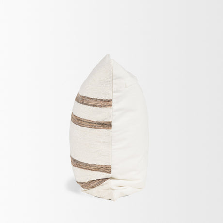 Maryn 22x22 Square Cream w/ Brown Stripes Decorative Pillow Cover from Mercana - Luna Furniture