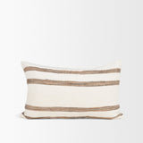Maryn 13x21 Lumbar Cream w/ Brown Stripes Decorative Pillow Cover from Mercana - Luna Furniture