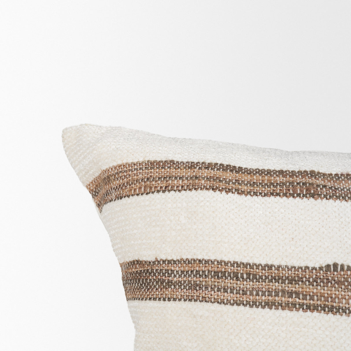 Maryn 13x21 Lumbar Cream w/ Brown Stripes Decorative Pillow Cover from Mercana - Luna Furniture