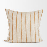 Merrick 22x22 Square Natural Beige w/ Orange Stripes Decorative Pillow from Mercana - Luna Furniture