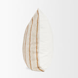 Merrick 22x22 Square Natural Beige w/ Orange Stripes Decorative Pillow from Mercana - Luna Furniture