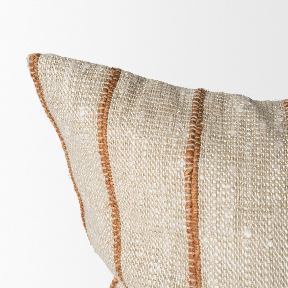 Merrick 22x22 Square Natural Beige w/ Orange Stripes Decorative Pillow from Mercana - Luna Furniture