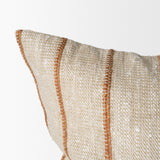 Merrick 22x22 Square Natural Beige w/ Orange Stripes Decorative Pillow from Mercana - Luna Furniture