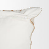 Merrick 22x22 Square Natural Beige w/ Orange Stripes Decorative Pillow from Mercana - Luna Furniture