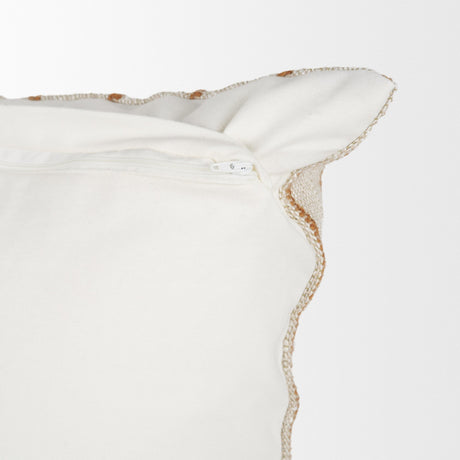 Merrick 22x22 Square Natural Beige w/ Orange Stripes Decorative Pillow from Mercana - Luna Furniture