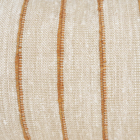 Merrick 14x26 Lumbar Natural Beige w/ Orange Stripes Decorative Pillow from Mercana - Luna Furniture